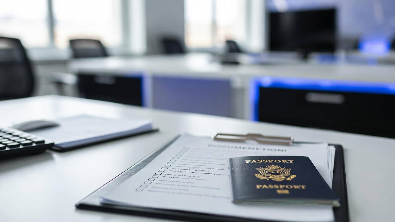 Canadian passport and permanent residence paperwork on a desk